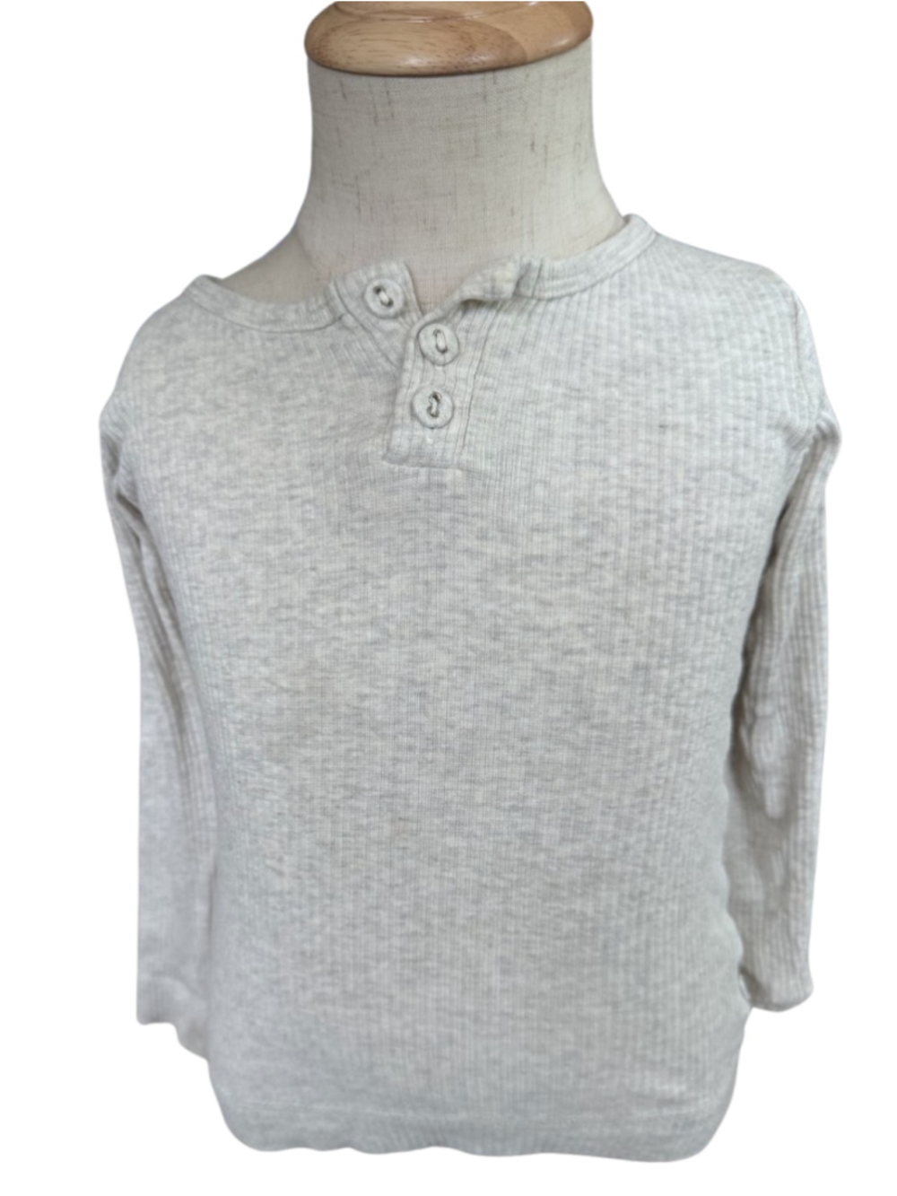 Jamie Kay Long Sleeve Henley Shirt Beige Size 3Y
